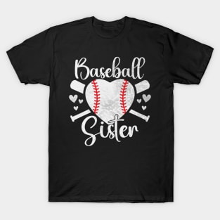 Baseball Sister Toddler Baby Baseball Player T-Shirt